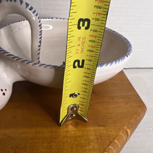 Made in Spain Olive Bowl with Toothpick Salt Holder Painted pottery Bowl Server - Picture 14 of 14